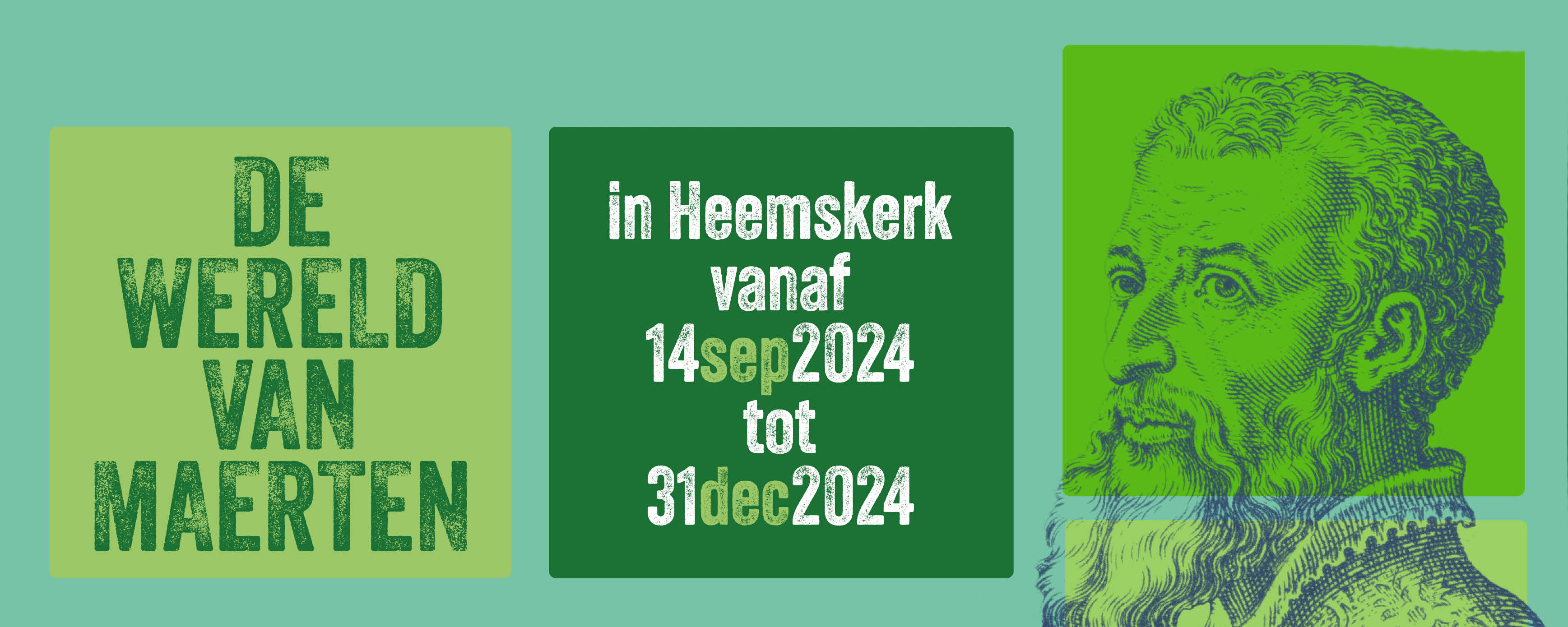 Groene vlakken met portret van Maerten van Heemskerck